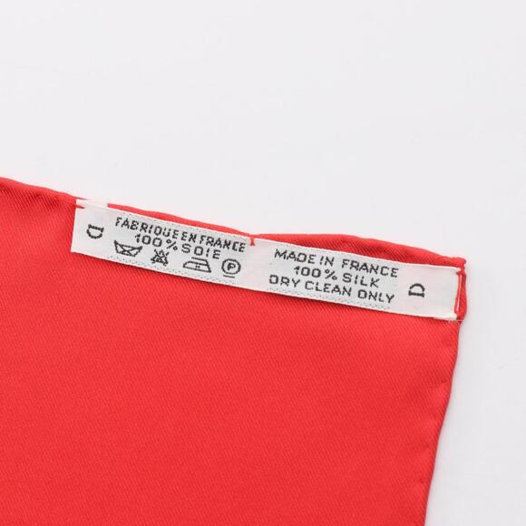 HERMES Red Silk Scarf - Picture 3 of 5